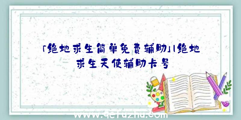 「绝地求生简单免费辅助」|绝地求生天使辅助卡号